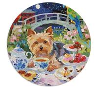 Terrier du Yorkshire 1000 Pièces Puzzle Rond Jeu Mignon Pet Chien Puzzles Jouets Éduchatifs Cadeau Unique pour Adultes Et Enfants 1000pcs (67.5x67.5cm)