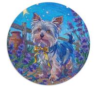 Terrier du Yorkshire 1000 Pièces Puzzle Rond Jeu Mignon Pet Chien Puzzles Qualité Supérieure Cadeau Unique pour Adultes Et Enfants 1000pcs (67.5x67.5cm)