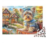 Terrier du Yorkshire 1000 Pièces Puzzle Unique Belle Décoration Familiale Yorkie par Cottage Puzzles Jouets De Jeu pour Adultes 52x38cm/1000pcs