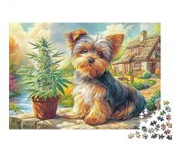 Terrier du Yorkshire 1000 Pièces Puzzle Unique Décoration Moderne Yorkie par Potted Tree Puzzle Jouets De Difficiles pour Adultes Et Enfants 38x26cm/1000pcs
