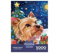 Terrier du Yorkshire Dog Puzzles De 1000 Pieces pour Adultes Noël Classiques pour Jeux Et Activités Familiales Stimulantes, Art Adultes Enfants 70x50cm/1000pcs