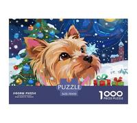Terrier du Yorkshire Dog Puzzles De 1000 Pieces pour Toute La Famille Noël Classiques pour Jeux Et Activités Familiales Stimulantes, Art Adultes Enfants 70x50cm/1000pcs