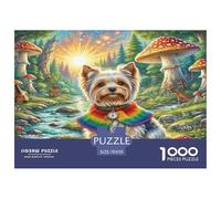 Terrier du Yorkshire Puzzle 1000 Pièces pour Adultes Et Enfants Dès 14 Ans Jeu De Patience Et De Réflexion Divertissement Créatif Cadeau Classiques - Activité Familiale Parfaite 70x50cm/1000pcs
