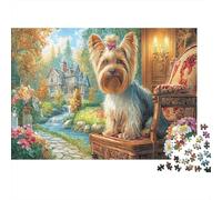 Terrier du Yorkshire Puzzle Classique 1000 Pièce S pour Adultes Enfants Difficile Impossible Décompression Idée Cadeau 52x38cm/1000pcs