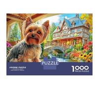 Terrier du Yorkshire Puzzle en Carton Extra-Épais 1000 Pièces, Chien de Compagnie Mignon, Impossible, Difficile, Défiant, Puzzle Les Plus Bien Notés, Top Vente 52x38cm/1000pcs