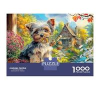Terrier du Yorkshire Puzzle en Carton Extra-Épais 1000 Pièces, Chien de Compagnie Mignon, Impossible, Difficile, Défiant, Puzzle Les Plus Bien Notés, Top Vente 38x26cm/1000pcs
