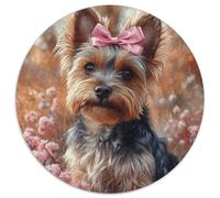 Terrier du Yorkshire1000 Pièces pour Puzzles pour Adultes Et Enfants AnimauxPuzzle Circulaire, Doodle Puzzle, Décompression, Cadeau, Difficile, Impossible1000pcs (67.5x67.5cm)