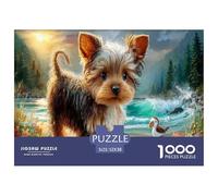 Terrier du YorkshirePuzzle 1000 Pièces Educa Jouet en Bois Divertissement Créatif Décoration Intérieure Plage côtière Jeu Éducatif Challenge Toy Adultes & Enfants des 14 Ans 52x38cm/1000pcs
