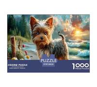 Terrier du YorkshirePuzzle 1000 Pièces Educa Jouet en Bois Jeu D'Intelligence Décoration Intérieure Plage côtière Jeu Éducatif Challenge Toy Adultes & Enfants des 14 Ans 38x26cm/1000pcs