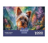 Terrier du YorkshirePuzzles 1000 Pièces Cadeau Unique Mountain forêt Défi Jouet À De Qualité Supérieure Peinture Art pour Adultes Et Enfants 52x38cm/1000pcs