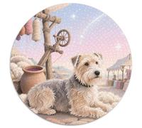 Terrier frontière（4） 1000 Pièce Jigsaw Puzzles Jeux Éducatifs Soulageur De Stress Chien de Compagnie Jigsaw Circulaire Belle Décoration Puzzle pour Adultes Et Enfants 1000pcs (67.5x67.5cm)