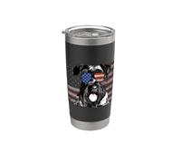 Terrier tchèque 4 juillet Drapeau américain rétro Gobelet isotherme en acier inoxydable double paroi