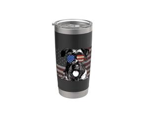 Terrier tchèque 4 juillet Drapeau américain rétro Gobelet isotherme en acier inoxydable double paroi