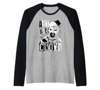 Terrifier Art The Clown Bloody Face High Contrast Horror Manche Raglan