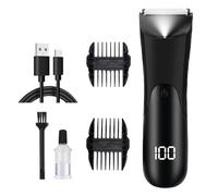 Terrimer Pour La Barbe Pour Hommes - Terrimmer De Barbe De Précision | Terrimmer De Cheveux Sous-Vêtements Pour Hommes Avec Écran Numérique LCD Pour Jambes, Oreilles, Visage, Nez, Pubis, Bras