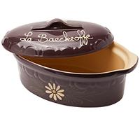 Siegfried Terrine Baeckeoffe N°6 37,5 cm capacité 4 L Aubergine/Fleurs blanches