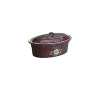 SIEGFRIED Terrine 41,5 cm – 5 L – Aubergine/fleurs blanches – Baeckeoffe N°7