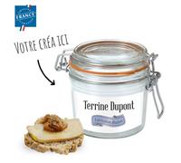 Terrine avec couvercle 350ml personnalisée - Bocal en verre avec couvercle & étiquette adhésive [ Bocal hermetique en verre ]
