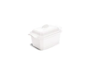 Terrine en céramique 0.6 litre avec presse 19 x 12 cm Blanc farine pour 0.5 kg d