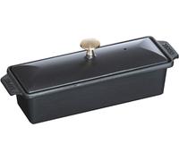 Terrine En Fonte, Rectangulaire, 30 X 11 Cm, Noir Mat, Noire