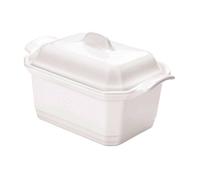 Emile Henry Eh119706 Terrine à Foie Gras 0.6 Litres Avec Presse Céramique Blanc Farine 19 X 12 X 7,3 cm