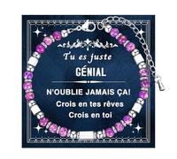 TERRISHE Cadeau Premier Jour D'école, Cadeaux de Retour à L'école, Bracelets Perles pour Femmes Bracelets Pierre Naturelle Violet Jaspe Impérial Bracelet d'Amitié Cadeaux pour Femmes Maman Fille Ami