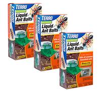 TERRO T1804-3SR Outdoor Ready-to-Use Liquid Ant Bait Killer and Trap - Kills Common Household Ants - 12 Bait Stations
