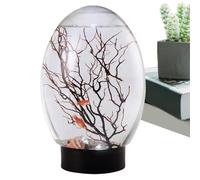 Terrou de Poisson de Bureau - Petit Aquarium avec lumière LED - décorations de Maison attrayantes de la Maison de Table drôle, Ornement de Branche de Fan Portable pour la, Studio, hôtel