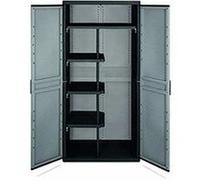 Terry, Jumbo Cab 3900 Qblack, Armoire d'Intérieur et d'Extérieur à 2 Portes, Séparation Verticale et 4 Étagères, 89,7x53,7x180 cm,