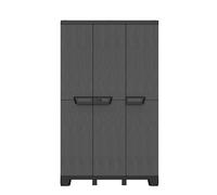 Terry - Ardesia 102A, Armoire Porte-balais à 3 Portes, Séparateur Vertical, 3 Étagères Internes Réglables, Effet Pierre, pour Extérieur et Intérieur Couvert, 102x39x172 cm