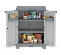 Terry Armoire basse de jardin en résine 2 portes 2 tablettes 700UW G