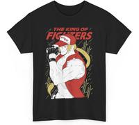 Terry Bogard Fatal Fury King of Fighters T Shirt Funny Cotton Tee Vintage Gift for Men Women Manches Courtes(Large)