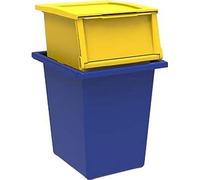 Terry - Ecobin, Poubelle Recyclage, Systèmes de Tri des Déchets, pour Intérieur et Extérieur, Polypropylène Antichoc, Jaune et Bleu, , 25 L + 30 L