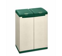 Terry - Ecocab 2, Conteneur en Résine pour Tri Sélectif d'Intérieur et d'Extérieur, 2 Compartiments Séparés