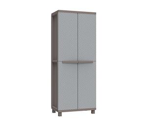 Terry - Jrattan 368 , Armoire d'Intérieur et d'Extérieur Porte-Balais, 2 Portes à Effet Rotin, Étagère Intérieur 4 Étagères