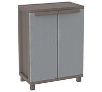 Terry - Jrattan 68 , Armoire à 2 portes, 4 Étagères Intérieures, Effet Rotin, pour Intérieur et Extérieur Couvert, 68X37,5X91,5 cm