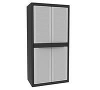 Terry, Jumbo Cab 3900 Qblack, Armoire d'Intérieur et d'Extérieur à 2 Portes, Séparation Verticale et 4 Étagères, 89,7x53,7x180 cm,