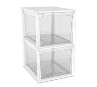 Terry - Light Drawer XXL, Set de 2 Conteneurs en Plastique, Empilables, Compartiment Coulissant Latéralement, 2 unités de 70 Litres