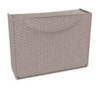 Étagère à chaussures Terry Harmony Box, taupe avec finition en rotin, 51 x 19 x 39 cm