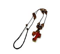 [Tertioi] Chapelet en perles de cristal à facettes en forme de croix Collier Saint Catholique Bijoux Charms Maison Chambre Chapelet en cristal
