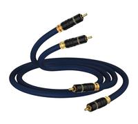 Tertullus Câble RCA haut de gamme de 1,5 m - Câble RCA OFC plaqué argent avec double blindage - 2 fiches RCA vers 2 RCA mâles - Câble de signal Hi-Fi pour CD, amplificateur, audio, décodeur