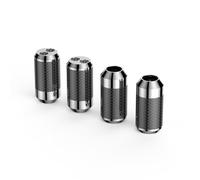 Tertullus Lot de 4 câbles de haut-parleur répartiteur 1 vers 2 en fibre de carbone noir pour câbles jusqu'à Ø 16,0 mm x 2 sorties en acier inoxydable Guide-câbles intelligent pour câbles (16 mm à 2 x