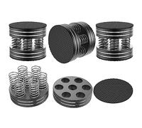 Tertullus Lot de 4 pieds de haut-parleur haut de gamme - Amortisseurs de vibrations - Pieds en aluminium - Avec amortisseur de résonance en caoutchouc antidérapant - Noir