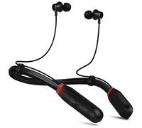 Terubin Casque Bluetooth tour de cou, 200 heures de lecture, écouteurs stéréo sans fil avec microphone, étanche, pour le sport, l'entraînement, le bureau (noir)