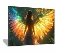 TERUEA 1 toile affiche décoration chambre à coucher Femmes Style Rétro Toile Poster - Décoration murale pour salon, chambre à coucher(Bleu)-60x90cm1 Encadrée