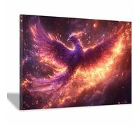 TERUEA Décoration murale classique vintage, Phénix violet art flamboyant Costume d'animaux sur toile - Décoration murale pour chambre à coucher(Violet)-30x45cm1 Encadrée