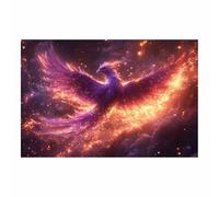 TERUEA Décoration murale classique vintage, Phénix violet art flamboyant Costume d'animaux sur toile - Décoration murale pour chambre à coucher(Violet)-20x30cm1 Sans cadre