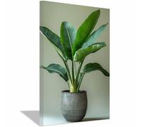 TERUEA décoration murale esthétique colorée pour salle de bain Oiseau de Paradis Vert Décor Tableau mural Fleurs Impression sur Toile Intissee Decotation Salon(Vert)-30x45cm Encadrée