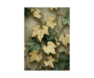 TERUEA Décoration murale esthétique pour salle de bain Tableau botanique vintage feuillage vert beige rétro déco - Peinture décorative - Affiches murales et image d'art(Beige)-60x90cm1 Sans cadre