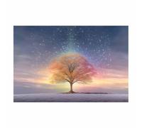 TERUEA Image Tableau Decoration Murale fleur Grand Tableaux Decoratifs Muraux Chambre CuisineDeco Salon Art Wall Ciel Étoilé Dégradé Arbre Coloré Nature, (Orange)-70x100cm Sans cadre